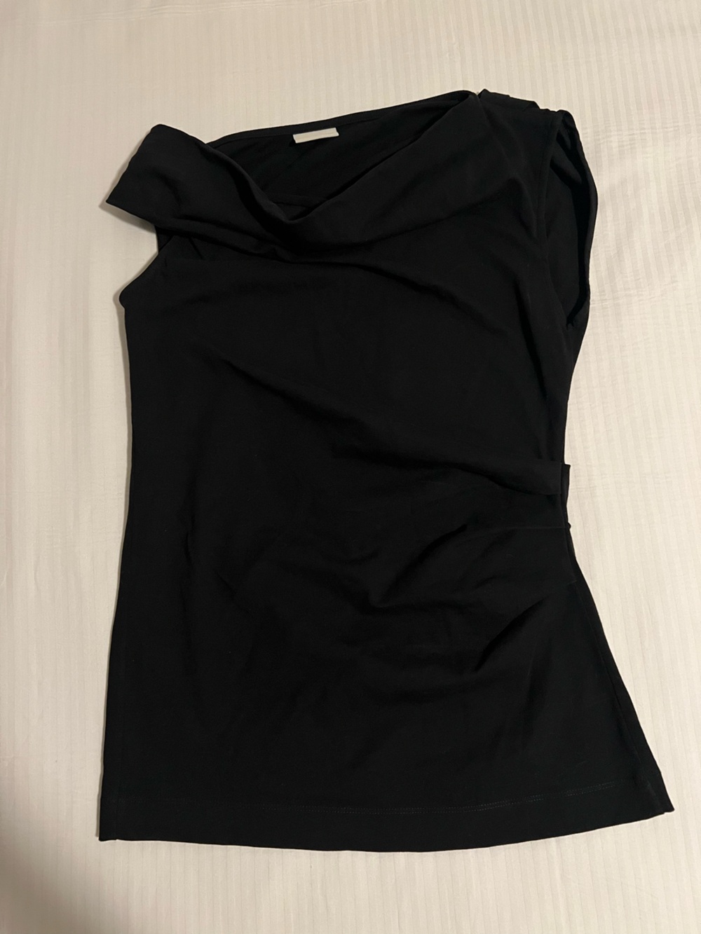 Dries Van Noten Black Off Shoulder Draped Top - Picture 3 of 6